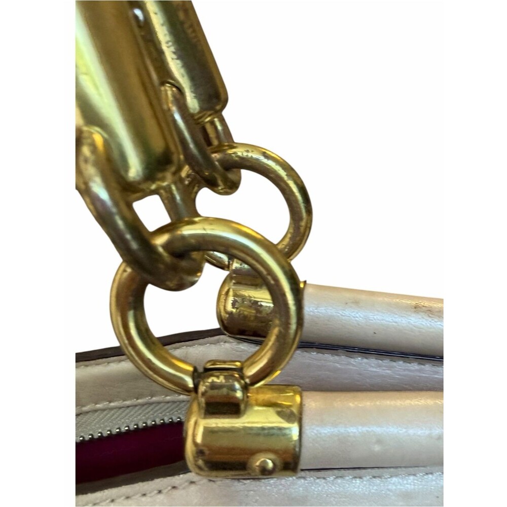 Coach 1302-21281 Ivory Gathered Leather Satchel Shoulder Bag Gold Hardware - Picture 8 of 16